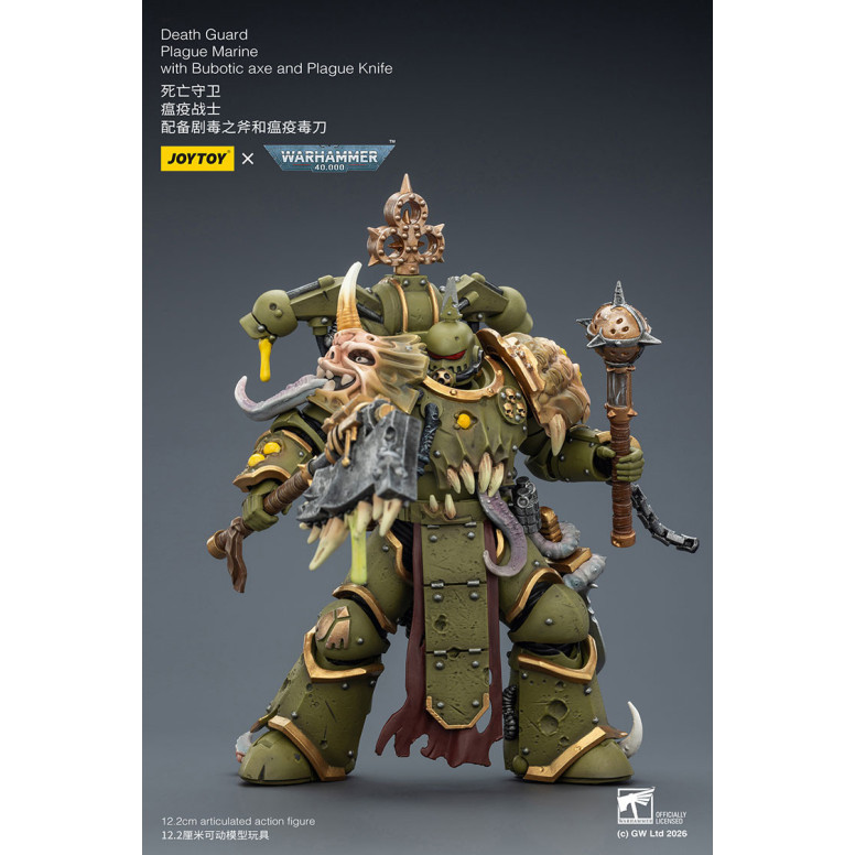 Joytoy - Guardia della morte - Marine della peste con ascia bubotica e coltello della peste 1/18 - Warhammer 40k