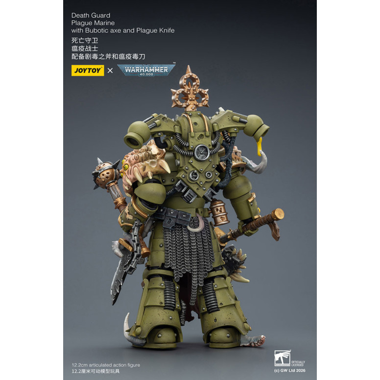Joytoy - Guardia della morte - Marine della peste con ascia bubotica e coltello della peste 1/18 - Warhammer 40k