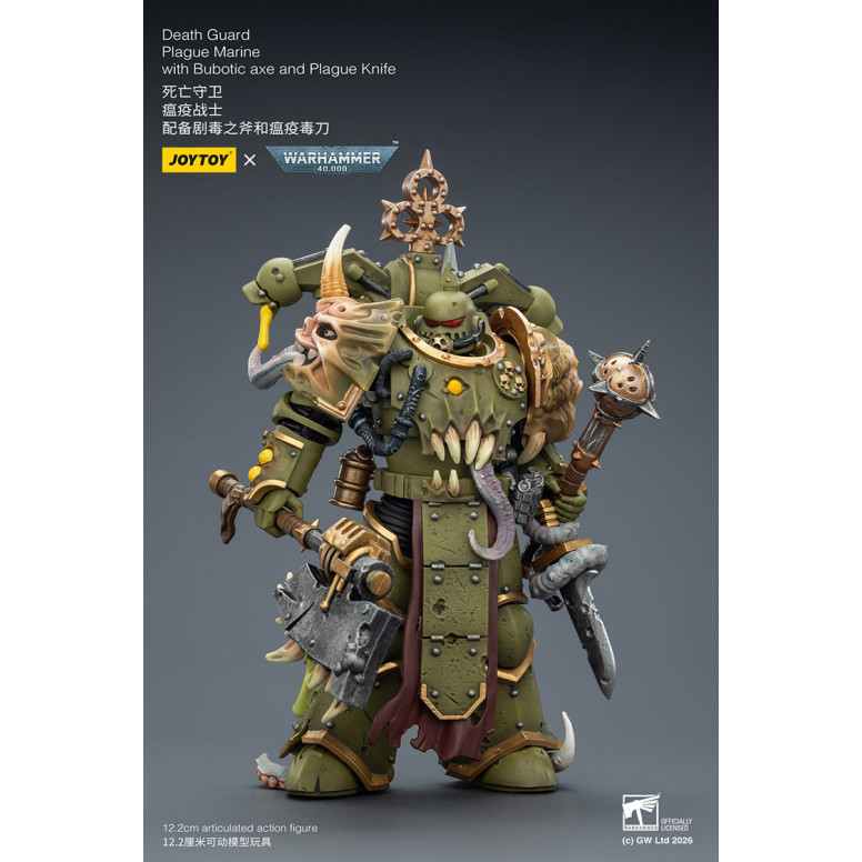 Joytoy - Guardia della morte - Marine della peste con ascia bubotica e coltello della peste 1/18 - Warhammer 40k