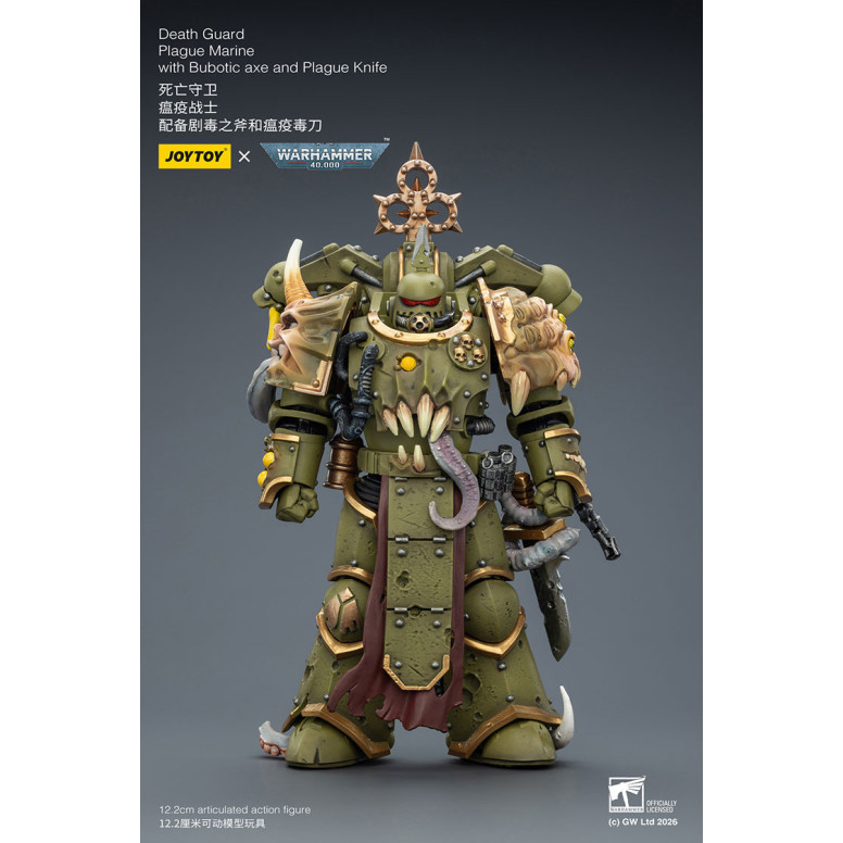 Joytoy - Guardia della morte - Marine della peste con ascia bubotica e coltello della peste 1/18 - Warhammer 40k