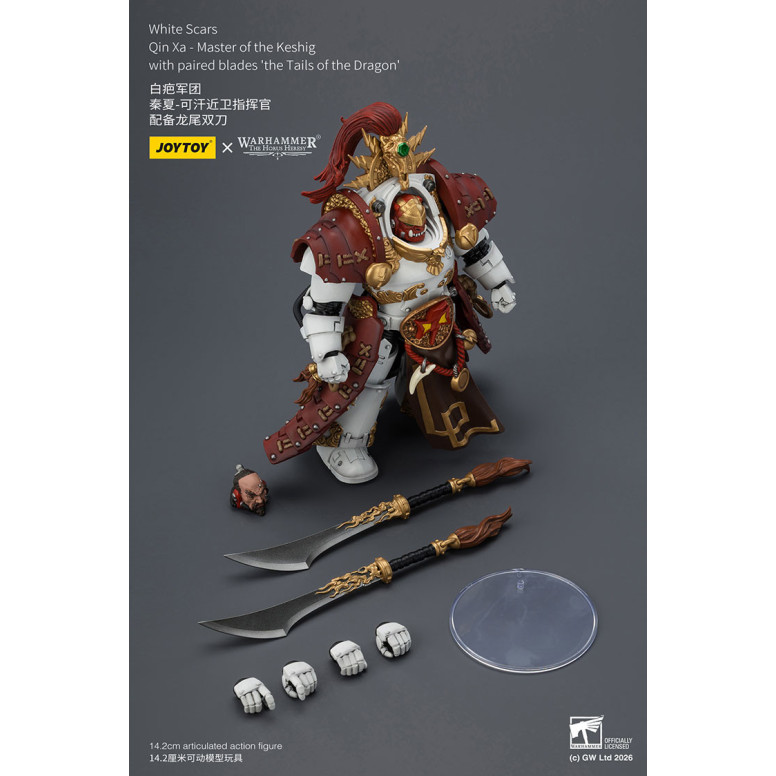JoyToy Space Marines - Cicatrici bianche - Qin Xa-Maestro del Keshig con lame accoppiate "le code del Dragon" 1/18