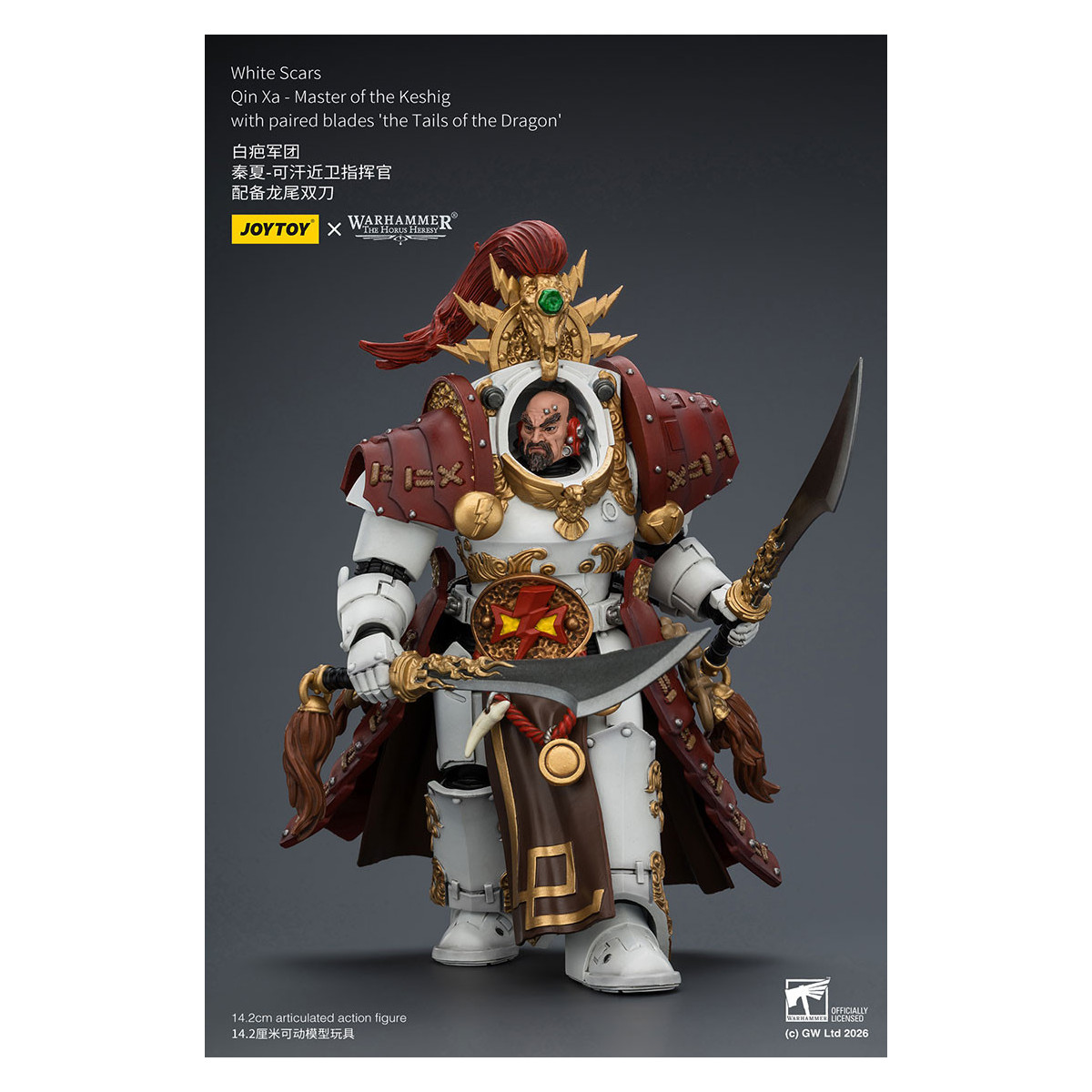 JoyToy Space Marines - Cicatrici bianche - Qin Xa-Maestro del Keshig con lame accoppiate "le code del Dragon" 1/18