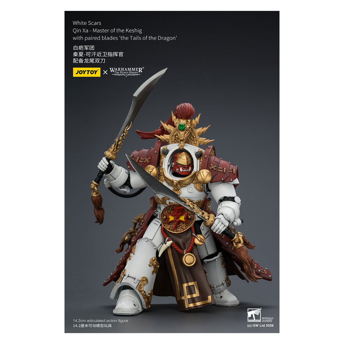 JoyToy Space Marines - Cicatrici bianche - Qin Xa-Maestro del Keshig con lame accoppiate "le code del Dragon" 1/18