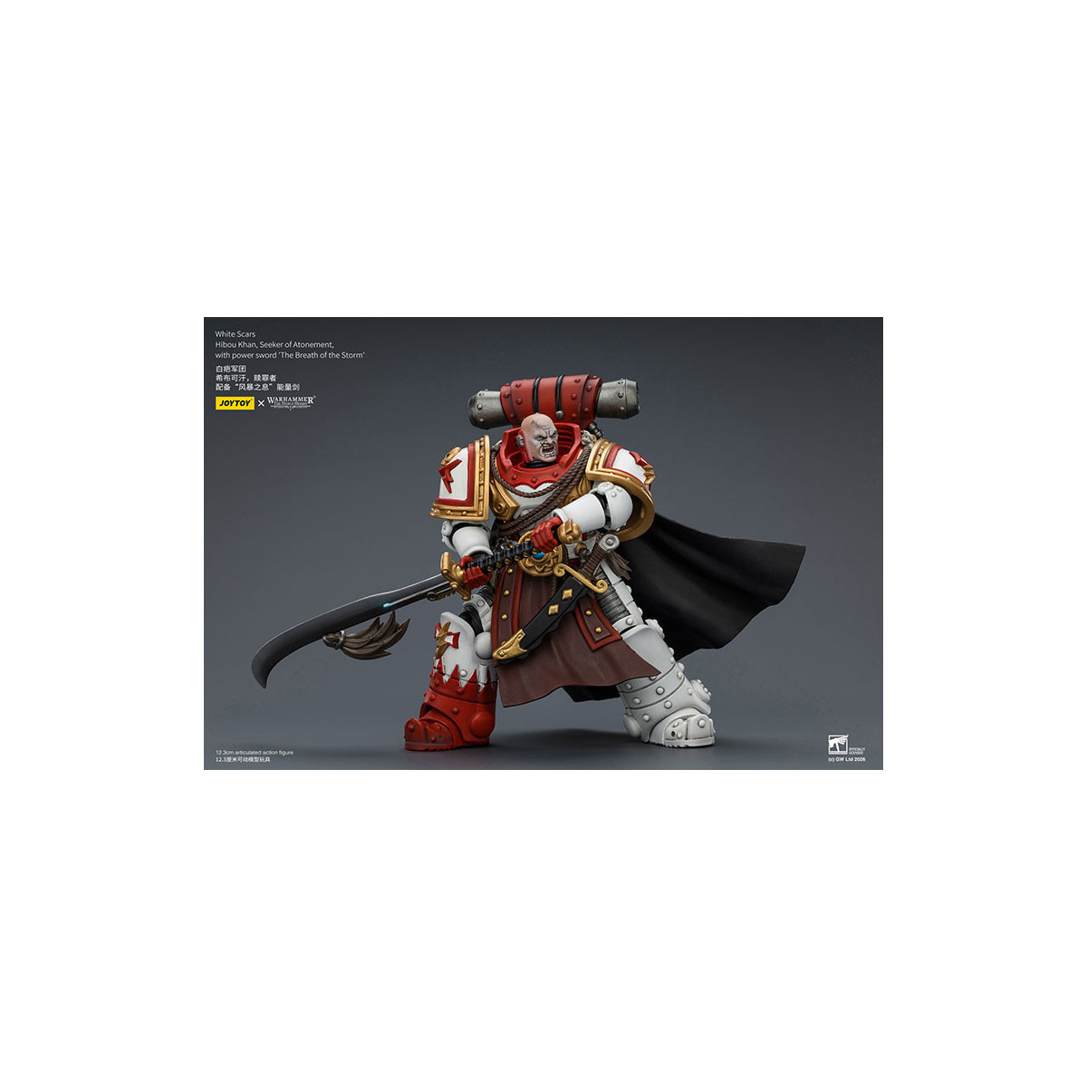 JoyToy Space Marines - Cicatrici Bianche - Gufo Khan, Cercatore di Espiazione, con la spada del potere "Il Soffio della Tempesta
