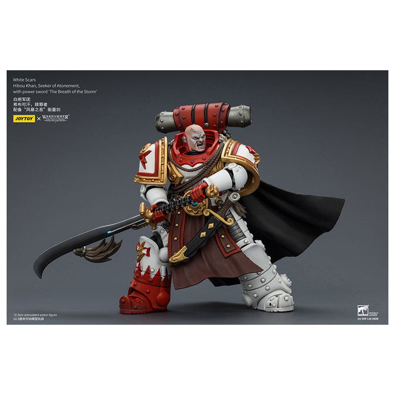JoyToy Space Marines - Cicatrici Bianche - Gufo Khan, Cercatore di Espiazione, con la spada del potere "Il Soffio della Tempesta