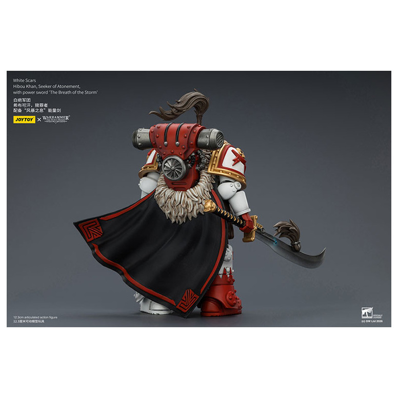 JoyToy Space Marines - Cicatrici Bianche - Gufo Khan, Cercatore di Espiazione, con la spada del potere "Il Soffio della Tempesta