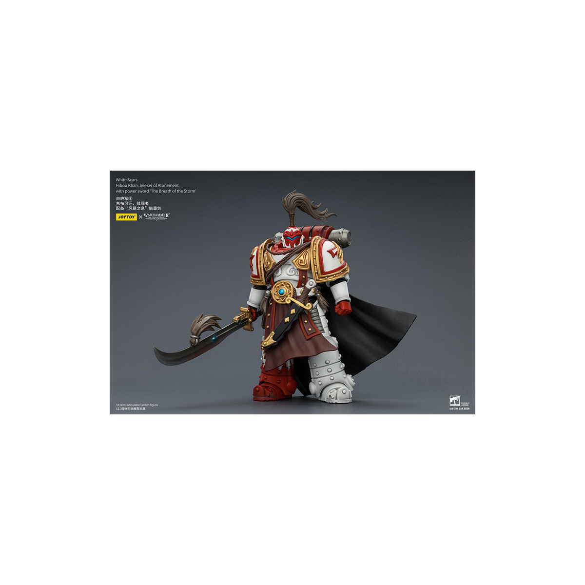 JoyToy Space Marines - Cicatrici Bianche - Gufo Khan, Cercatore di Espiazione, con la spada del potere "Il Soffio della Tempesta