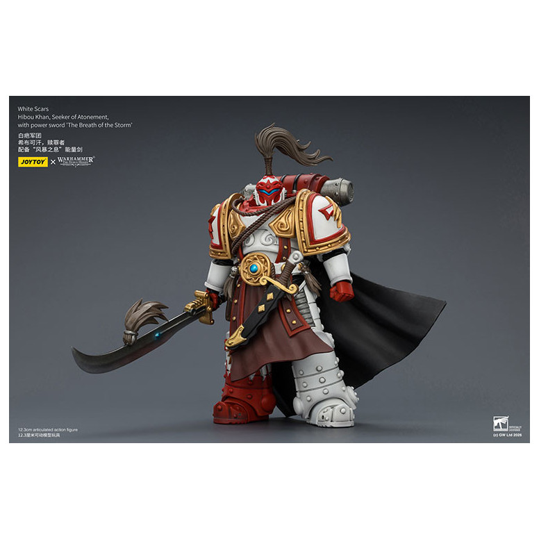 JoyToy Space Marines - Cicatrici Bianche - Gufo Khan, Cercatore di Espiazione, con la spada del potere "Il Soffio della Tempesta