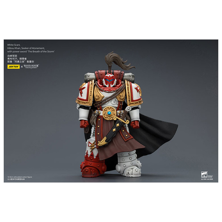 JoyToy Space Marines - Cicatrici Bianche - Gufo Khan, Cercatore di Espiazione, con la spada del potere "Il Soffio della Tempesta