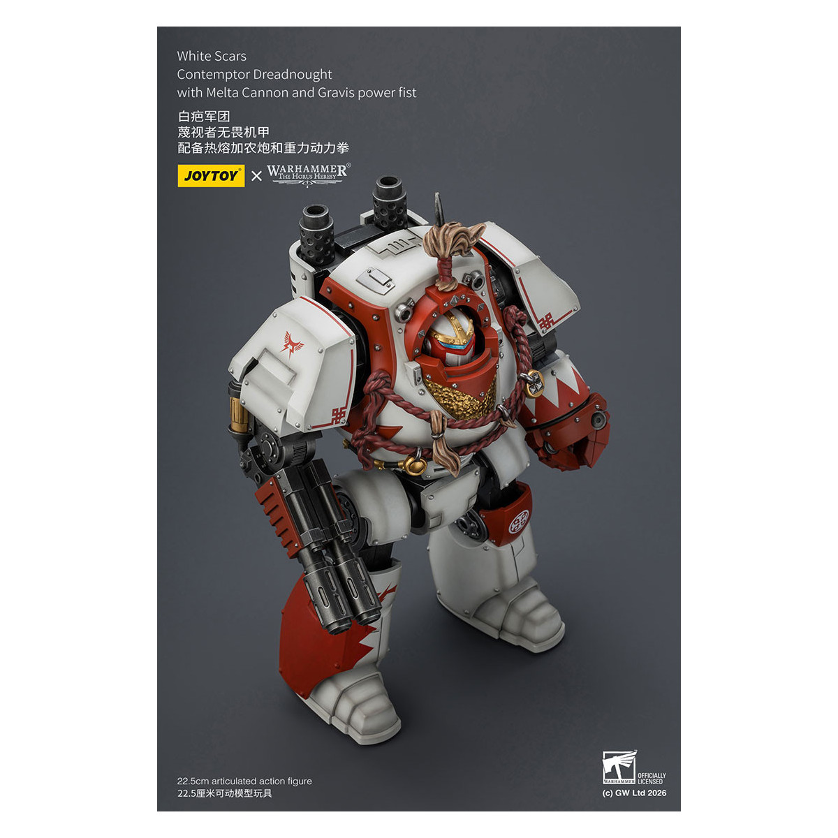 Joytoy - Warhammer - Cicatrici bianche - Contemptor Dreadnought con cannone Melta e pugno di potere Gravis - L'Eresia di Horus