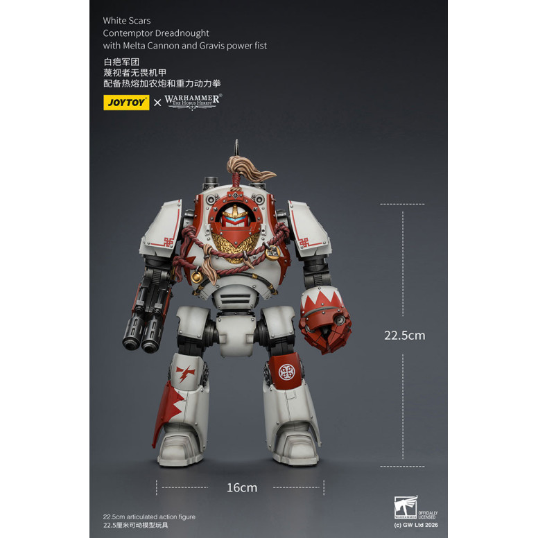 Joytoy - Warhammer - Cicatrici bianche - Contemptor Dreadnought con cannone Melta e pugno di potere Gravis - L'Eresia di Horus