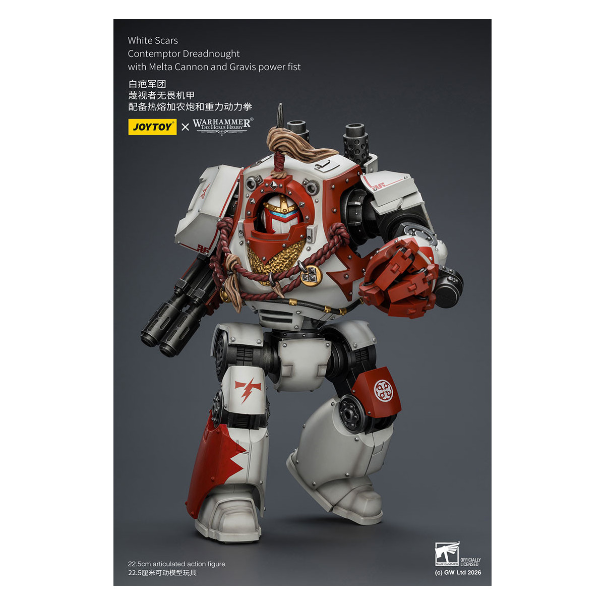 Joytoy - Warhammer - Cicatrici bianche - Contemptor Dreadnought con cannone Melta e pugno di potere Gravis - L'Eresia di Horus