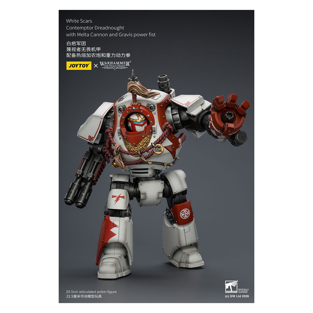 Joytoy - Warhammer - Cicatrici bianche - Contemptor Dreadnought con cannone Melta e pugno di potere Gravis - L'Eresia di Horus