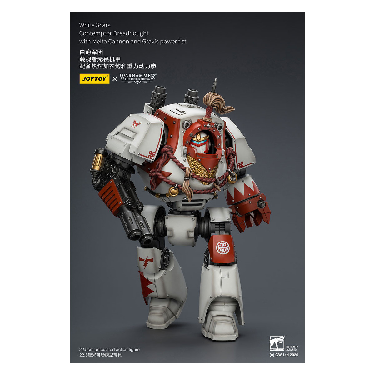 Joytoy - Warhammer - Cicatrici bianche - Contemptor Dreadnought con cannone Melta e pugno di potere Gravis - L'Eresia di Horus