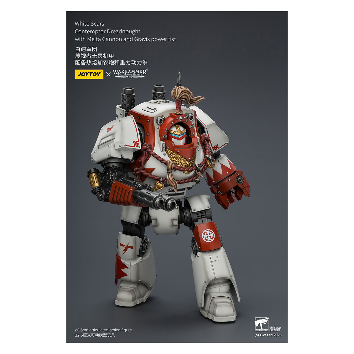 Joytoy - Warhammer - Cicatrici bianche - Contemptor Dreadnought con cannone Melta e pugno di potere Gravis - L'Eresia di Horus