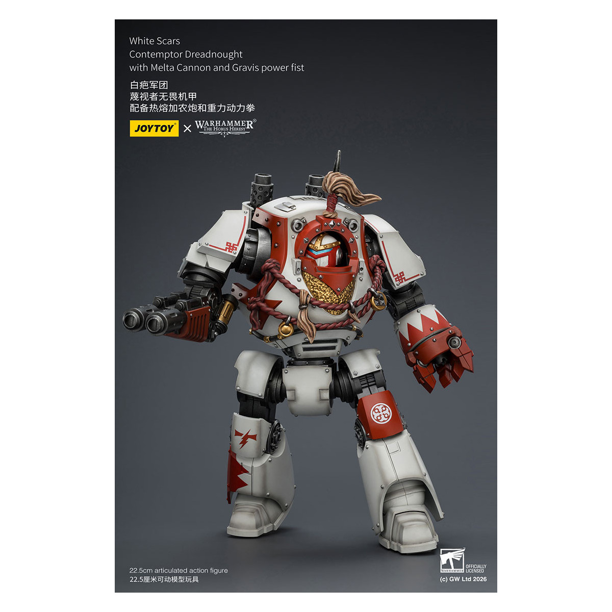 Joytoy - Warhammer - Cicatrici bianche - Contemptor Dreadnought con cannone Melta e pugno di potere Gravis - L'Eresia di Horus