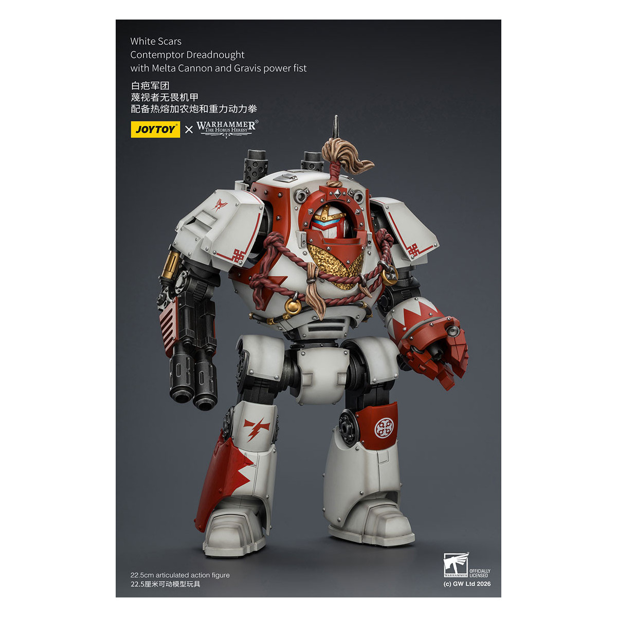 Joytoy - Warhammer - Cicatrici bianche - Contemptor Dreadnought con cannone Melta e pugno di potere Gravis - L'Eresia di Horus
