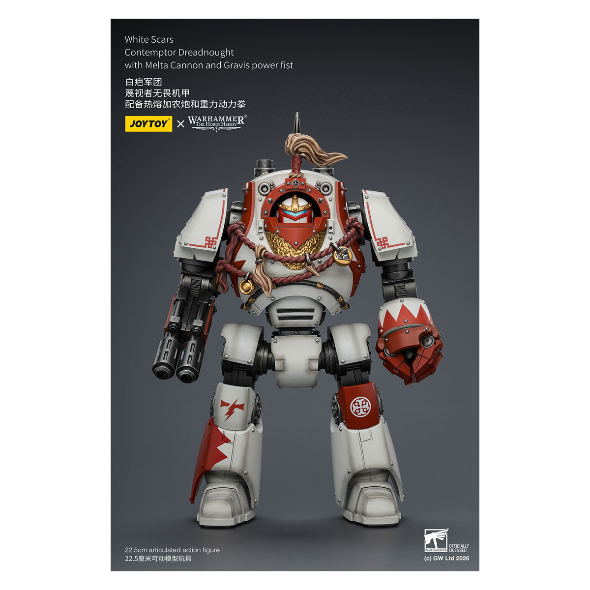 Joytoy - Warhammer - Cicatrici bianche - Contemptor Dreadnought con cannone Melta e pugno di potere Gravis - L'Eresia di Horus