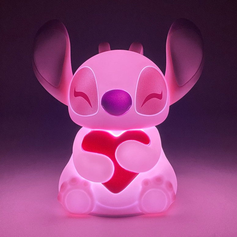 Grand Jester Studios Lilo & Stitch - Figurina illuminata dell'angelo e del cuore