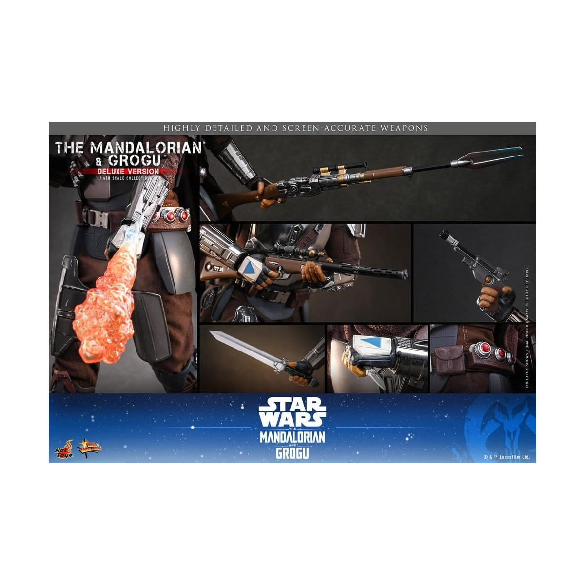 Hot Toys Star Wars - Il Mandaloriano e Grogu (Versione Deluxe) MMS 1/6 - Star Wars: Il Mandaloriano e Grogu