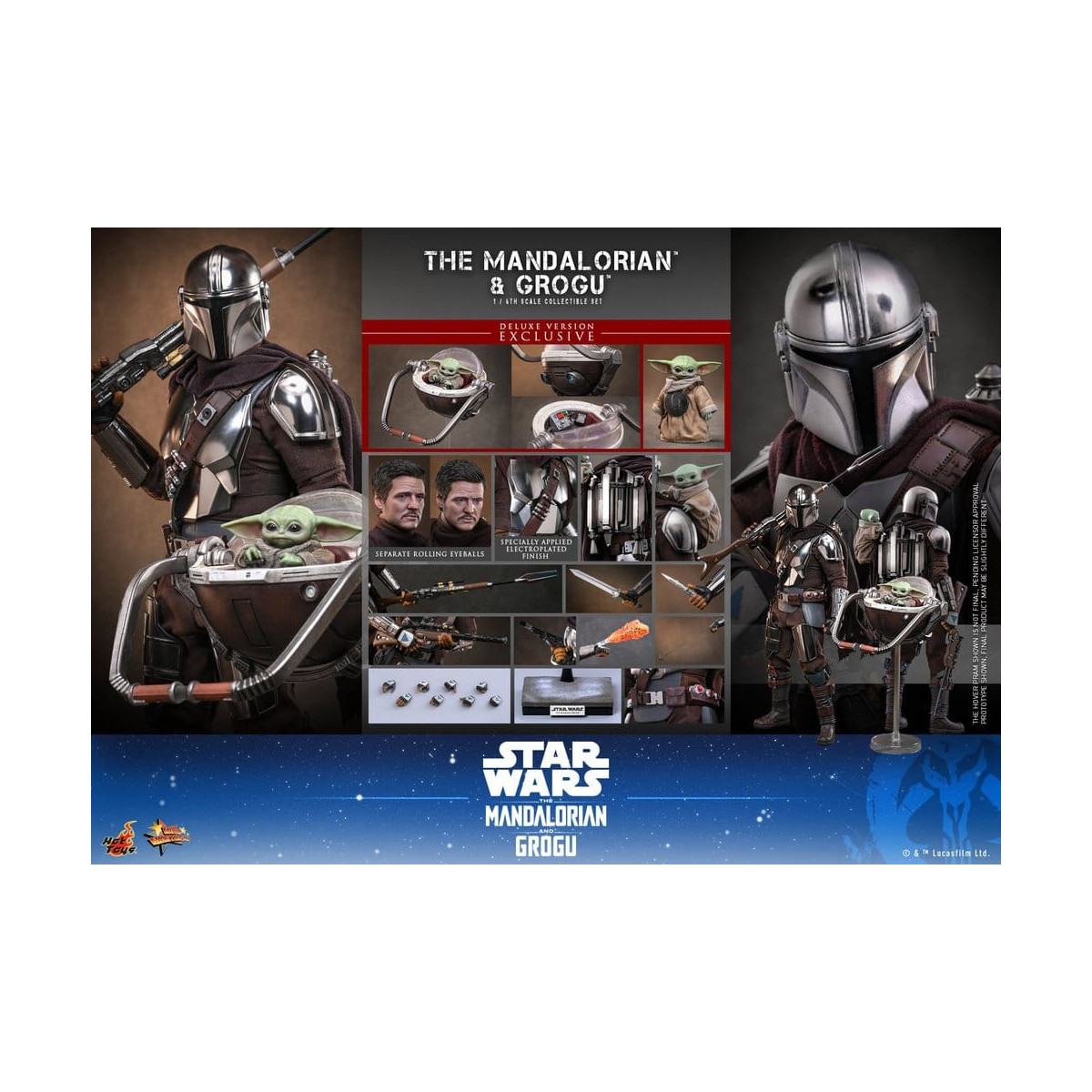 Hot Toys Star Wars - Il Mandaloriano e Grogu (Versione Deluxe) MMS 1/6 - Star Wars: Il Mandaloriano e Grogu