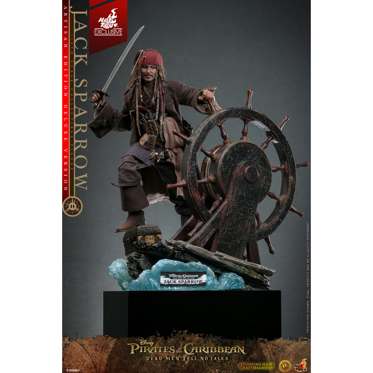 Hot Toys Pirati dei Caraibi - Jack Sparrow Edizione Artigianale Versione Deluxe - I morti non raccontano storie