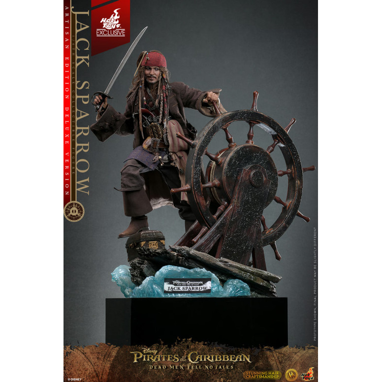 Hot Toys Pirati dei Caraibi - Jack Sparrow Edizione Artigianale Versione Deluxe - I morti non raccontano storie