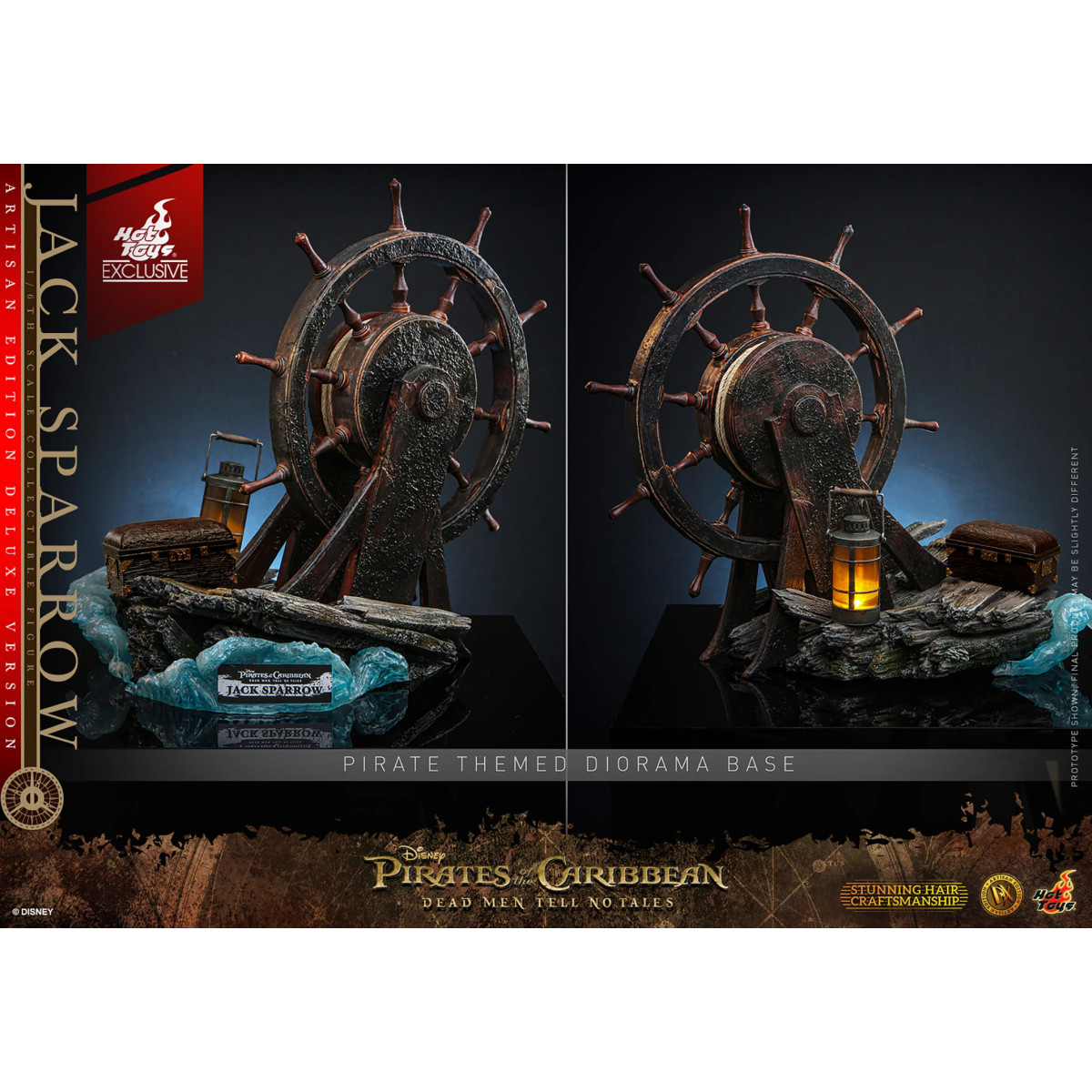 Hot Toys Pirati dei Caraibi - Jack Sparrow Edizione Artigianale Versione Deluxe - I morti non raccontano storie