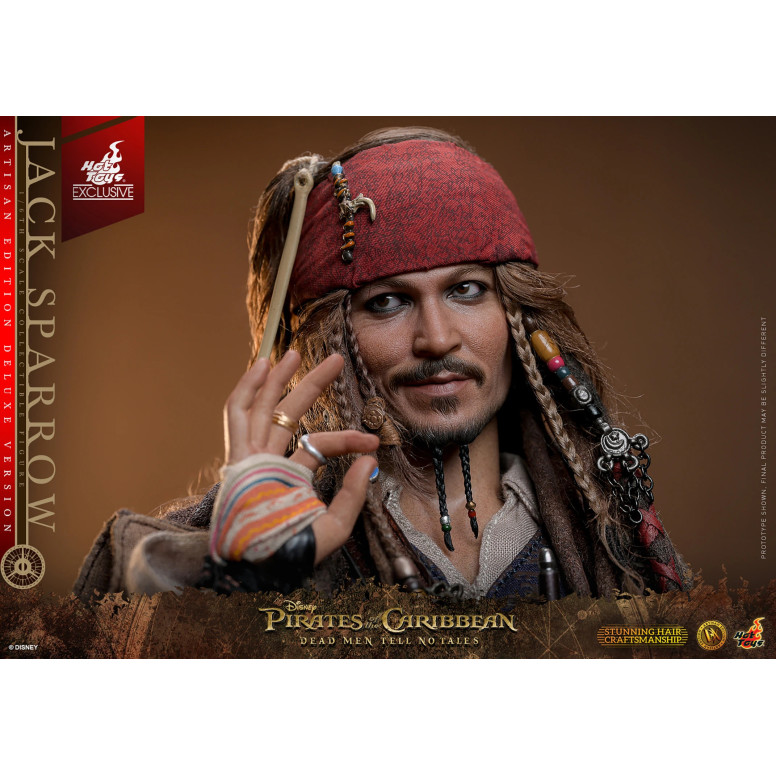 Hot Toys Pirati dei Caraibi - Jack Sparrow Edizione Artigianale Versione Deluxe - I morti non raccontano storie