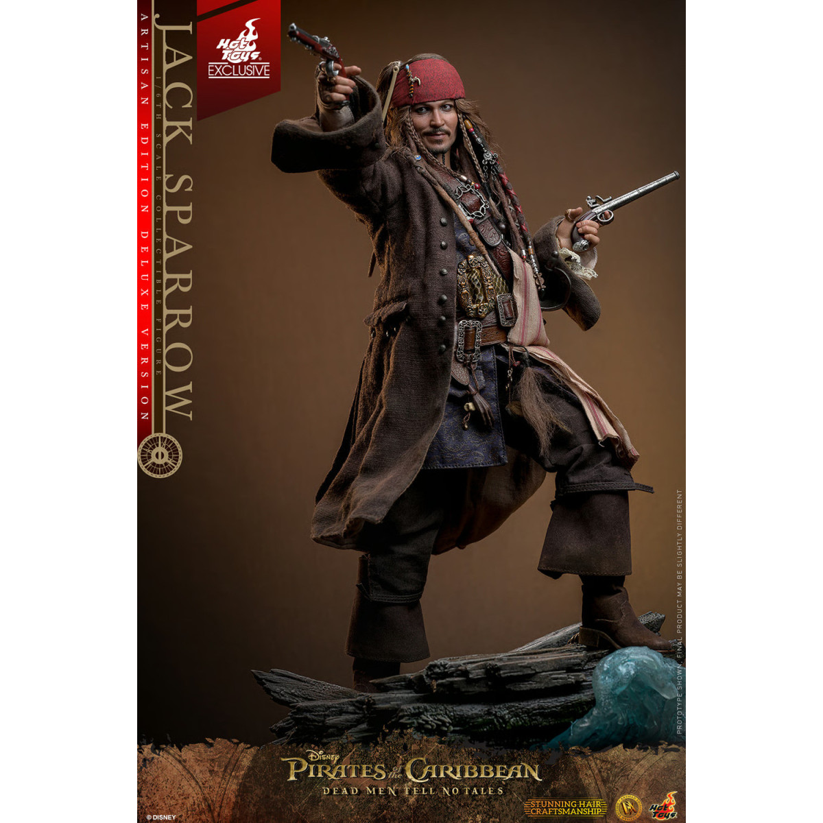 Hot Toys Pirati dei Caraibi - Jack Sparrow Edizione Artigianale Versione Deluxe - I morti non raccontano storie
