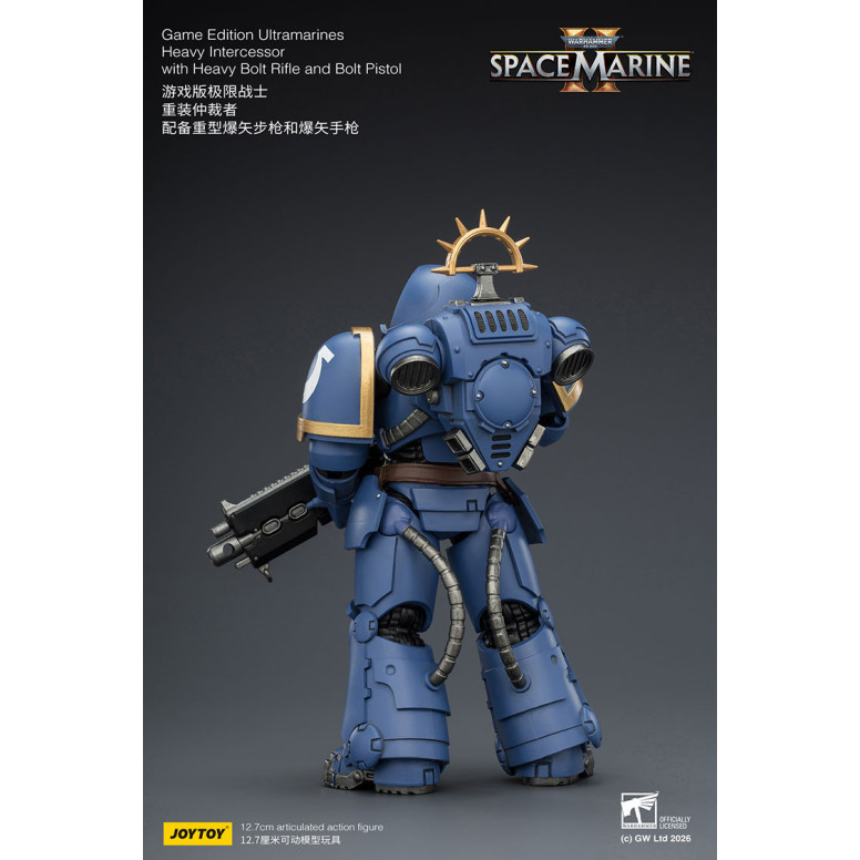 JoyToy - Space Marines II - Ultramarines - Intercessore pesante con fucile a otturatore pesante e pistola a otturatore 1/18