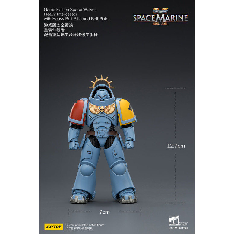 JoyToy - Space Marines II - Space Wolves - Intercessore pesante con fucile a otturatore pesante e pistola a otturatore 1/18