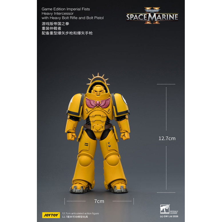 JoyToy - Space Marines II - Imperial Fists - Intercessore pesante con fucile a otturatore pesante e pistola a otturatore 1/18