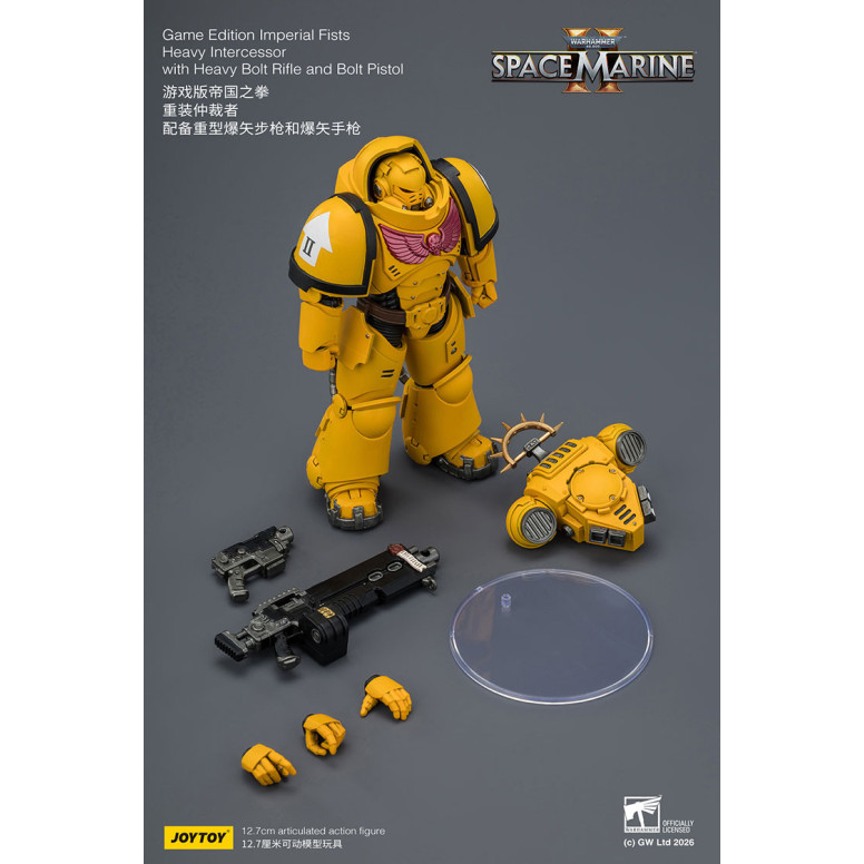 JoyToy - Space Marines II - Imperial Fists - Intercessore pesante con fucile a otturatore pesante e pistola a otturatore 1/18