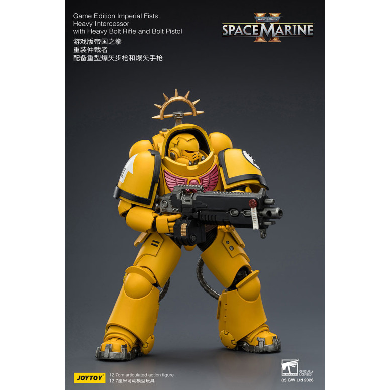 JoyToy - Space Marines II - Imperial Fists - Intercessore pesante con fucile a otturatore pesante e pistola a otturatore 1/18