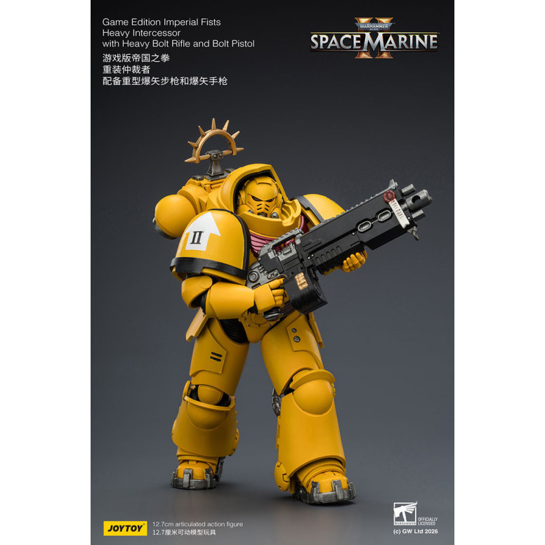 JoyToy - Space Marines II - Imperial Fists - Intercessore pesante con fucile a otturatore pesante e pistola a otturatore 1/18
