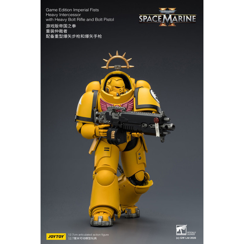 JoyToy - Space Marines II - Imperial Fists - Intercessore pesante con fucile a otturatore pesante e pistola a otturatore 1/18