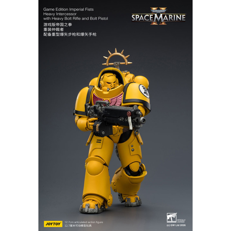 JoyToy - Space Marines II - Imperial Fists - Intercessore pesante con fucile a otturatore pesante e pistola a otturatore 1/18