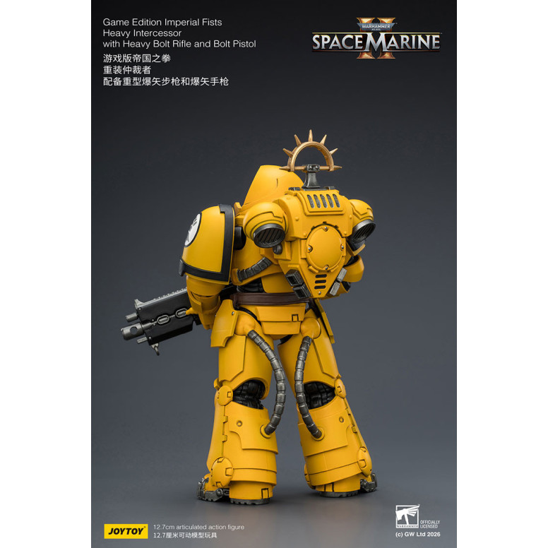 JoyToy - Space Marines II - Imperial Fists - Intercessore pesante con fucile a otturatore pesante e pistola a otturatore 1/18