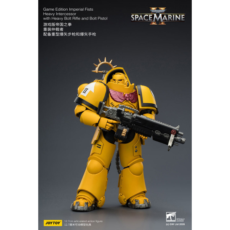 JoyToy - Space Marines II - Imperial Fists - Intercessore pesante con fucile a otturatore pesante e pistola a otturatore 1/18