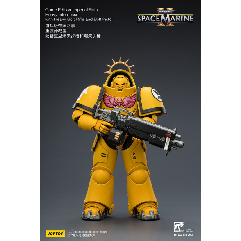 JoyToy - Space Marines II - Imperial Fists - Intercessore pesante con fucile a otturatore pesante e pistola a otturatore 1/18