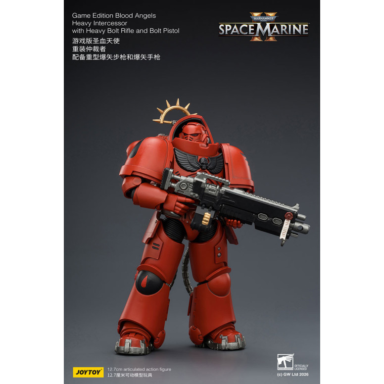 JoyToy - Space Marines II - Blood Angels - Intercessore pesante con fucile a otturatore pesante e pistola a otturatore 1/18