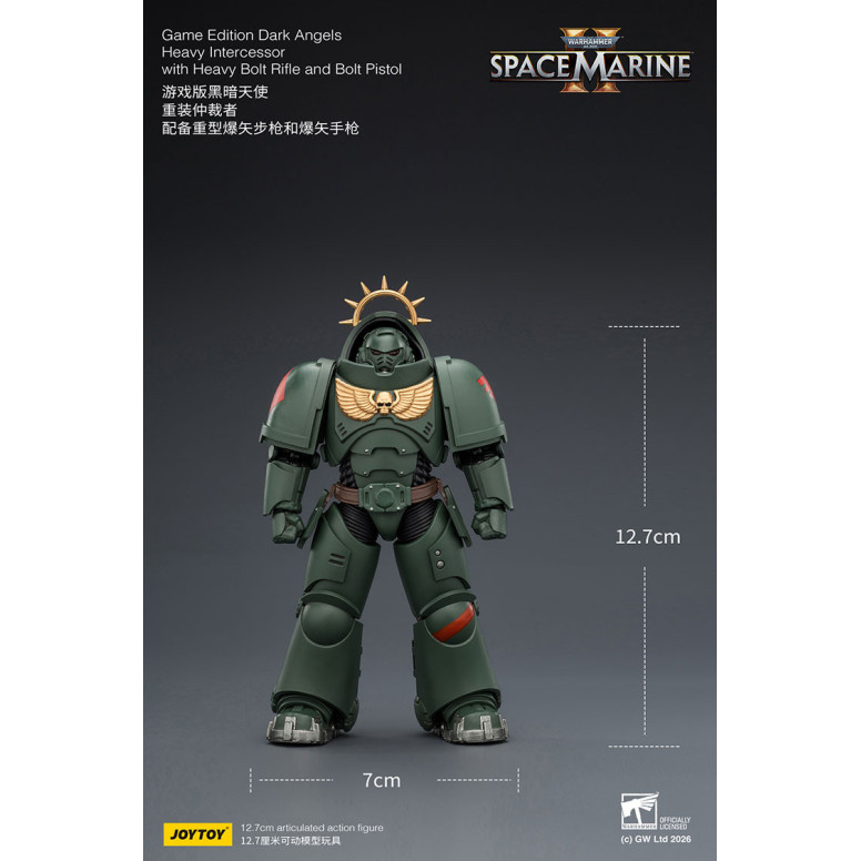 JoyToy - Space Marines II - Dark Angels - Intercessore pesante con fucile a otturatore pesante e pistola a otturatore 1/18