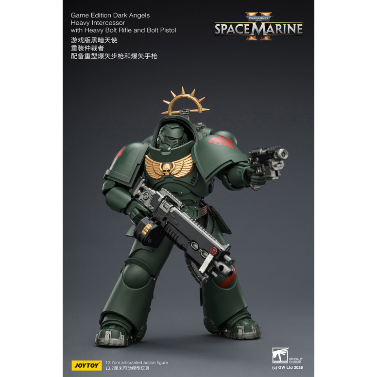 JoyToy - Space Marines II - Dark Angels - Intercessore pesante con fucile a otturatore pesante e pistola a otturatore 1/18