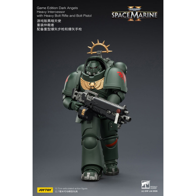 JoyToy - Space Marines II - Dark Angels - Intercessore pesante con fucile a otturatore pesante e pistola a otturatore 1/18