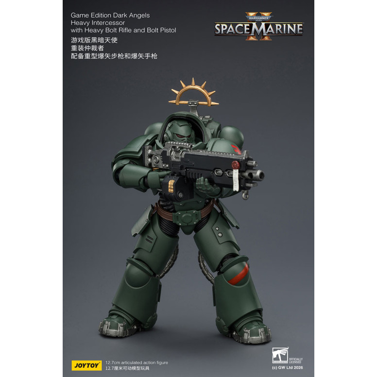 JoyToy - Space Marines II - Dark Angels - Intercessore pesante con fucile a otturatore pesante e pistola a otturatore 1/18
