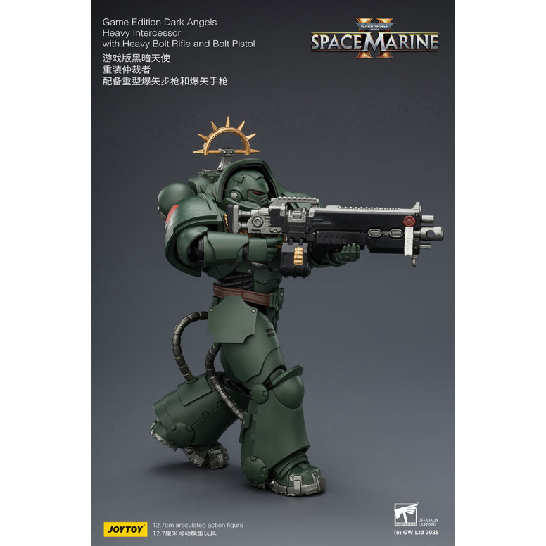 JoyToy - Space Marines II - Dark Angels - Intercessore pesante con fucile a otturatore pesante e pistola a otturatore 1/18