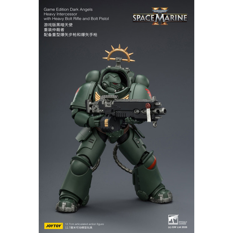 JoyToy - Space Marines II - Dark Angels - Intercessore pesante con fucile a otturatore pesante e pistola a otturatore 1/18
