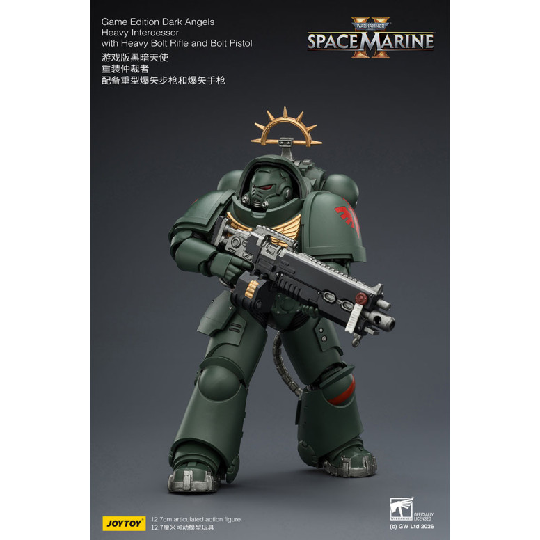 JoyToy - Space Marines II - Dark Angels - Intercessore pesante con fucile a otturatore pesante e pistola a otturatore 1/18