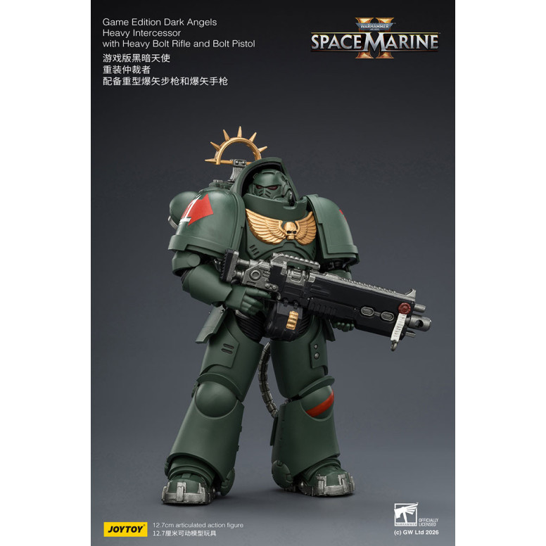 JoyToy - Space Marines II - Dark Angels - Intercessore pesante con fucile a otturatore pesante e pistola a otturatore 1/18